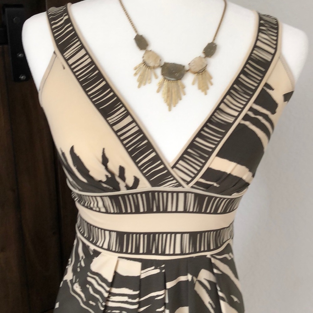 BCBG MaxAzria animal zebra print knit dress olive